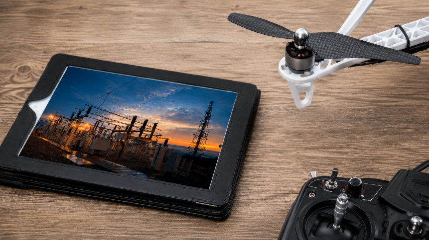 Counter-drone protection for critical infrastructure using layered airspace security around power infrastructure.