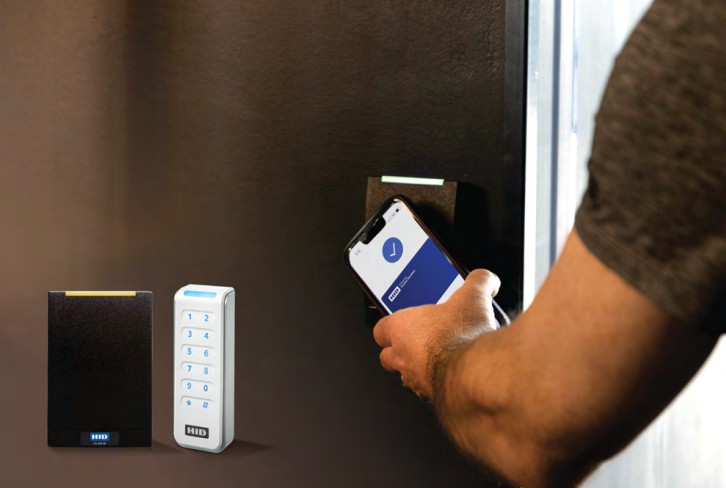 HID Mobile Access app used with a mobile-ready access control reader supporting Seos digital credentials