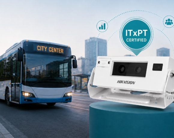 Hikvision Dual-Lens Passenger Counting Camera certified to the ITxPT standard for public transport.
