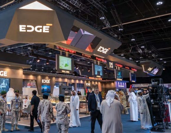 Visitors at the ISNR 2026 national security exhibition in Abu Dhabi.
