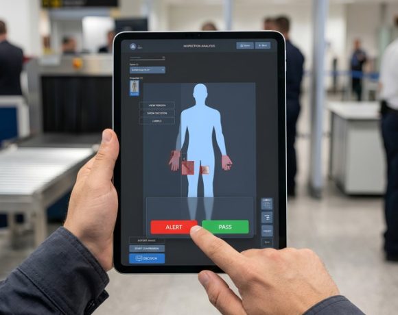 LINEV Systems CLEARPASS correctional X-ray screening interface highlighting AI-assisted contraband detection.