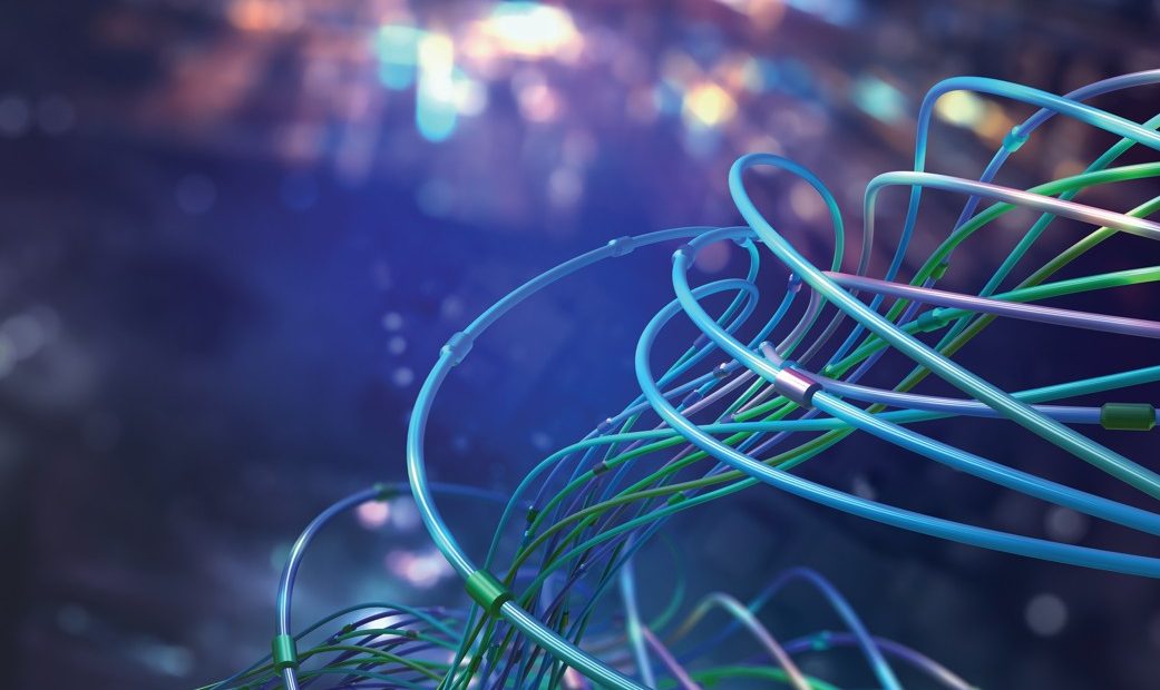 Fiber optic cables illustrating Panduit Optical LAN network infrastructure.
