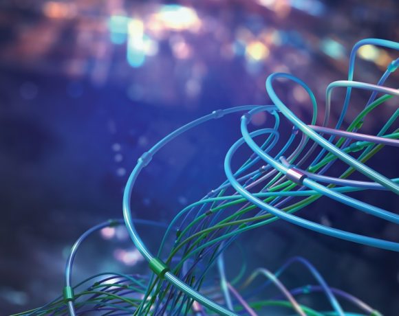 Fiber optic cables illustrating Panduit Optical LAN network infrastructure.