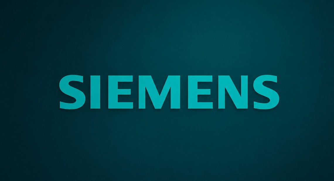 Siemens logo illustrating the company's €300 million investment in switchgear production for AI data centres