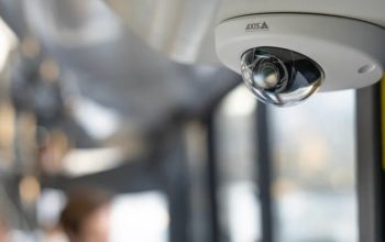 Axis onboard dome camera installed inside a bus