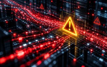 Cybersecurity warning illustration representing rising DDoS and flooding attacks
