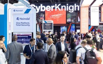 Cybersecurity exhibitors and visitors at GISEC Global in Dubai