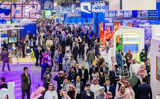 Visitors at LEAP 2025 technology event in Riyadh