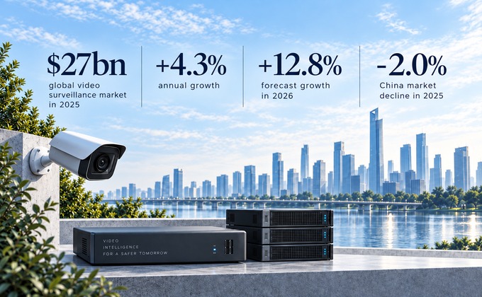 Omdia video surveillance market 2026 forecast with $27bn market size and 12.8% growth
