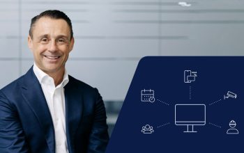 David Moser of ASSA ABLOY alongside a diagram illustrating connected digital access and integrated building systems