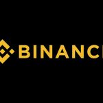 Binance cryptocurrency exchange logo in yellow on a black background