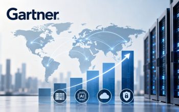 Gartner illustration showing global AI spending growth, data centers and cybersecurity