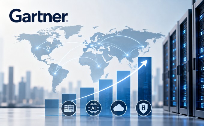 Gartner illustration showing global AI spending growth, data centers and cybersecurity