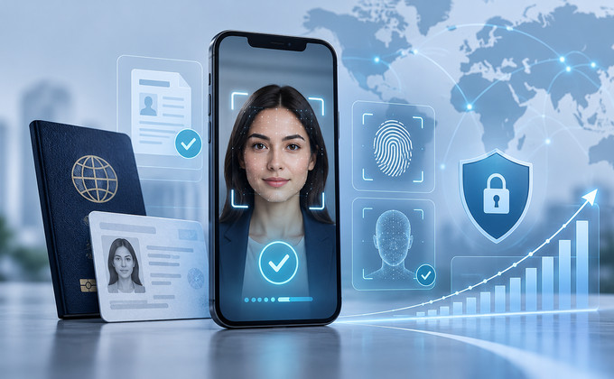 Digital identity verification using facial recognition, fingerprint scanning and document authentication