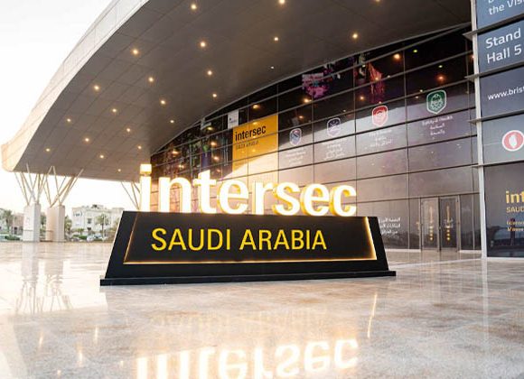 Intersec Saudi Arabia exhibition signage outside the event venue