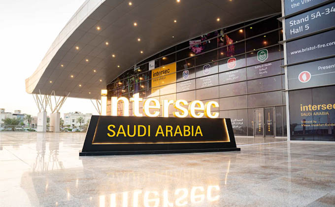 Intersec Saudi Arabia exhibition signage outside the event venue
