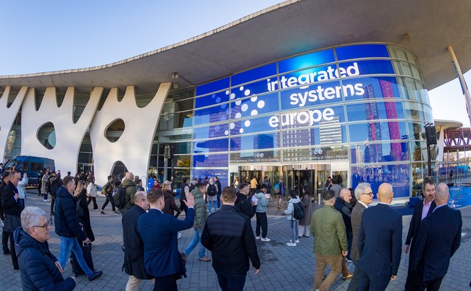 Visitors arriving at Integrated Systems Europe 2026 in Barcelona