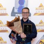 Eelko Griepink of OPTEX holding the Detektor International Award 2026 for the TXI Series outdoor intrusion detectors