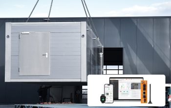 Prior1 container data center with KentixONE security and environmental monitoring system