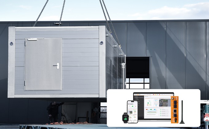 Prior1 container data center with KentixONE security and environmental monitoring system