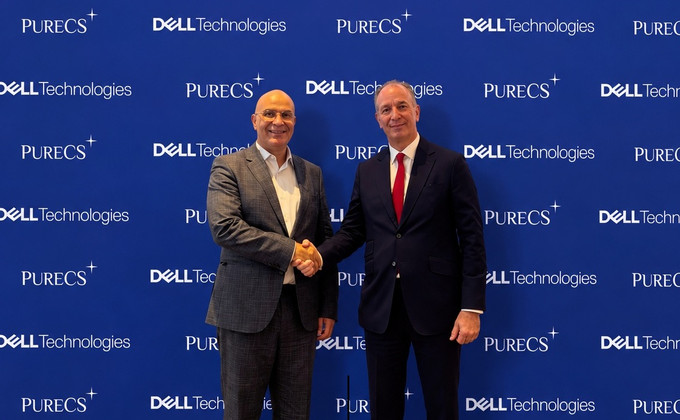 Miguel Angel Villalonga of PureCS and Walid Yehia of Dell Technologies at the UAE cybersecurity partnership announcement