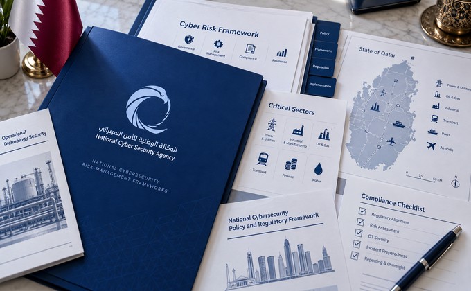 Qatar cyber risk framework documents covering critical sectors and OT security