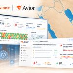 SolarWinds Avior AI platform dashboard with a map of the GCC region