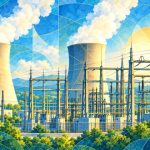 UAE nuclear facility security illustration showing nuclear power and electrical infrastructure