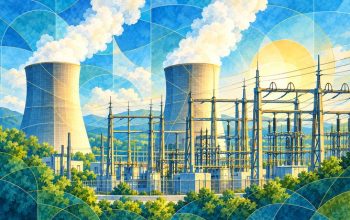 UAE nuclear facility security illustration showing nuclear power and electrical infrastructure