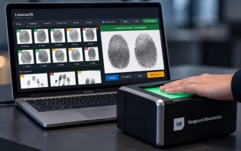 Vanguard LiveScanID fingerprint capture platform with biometric scanner and enrollment software